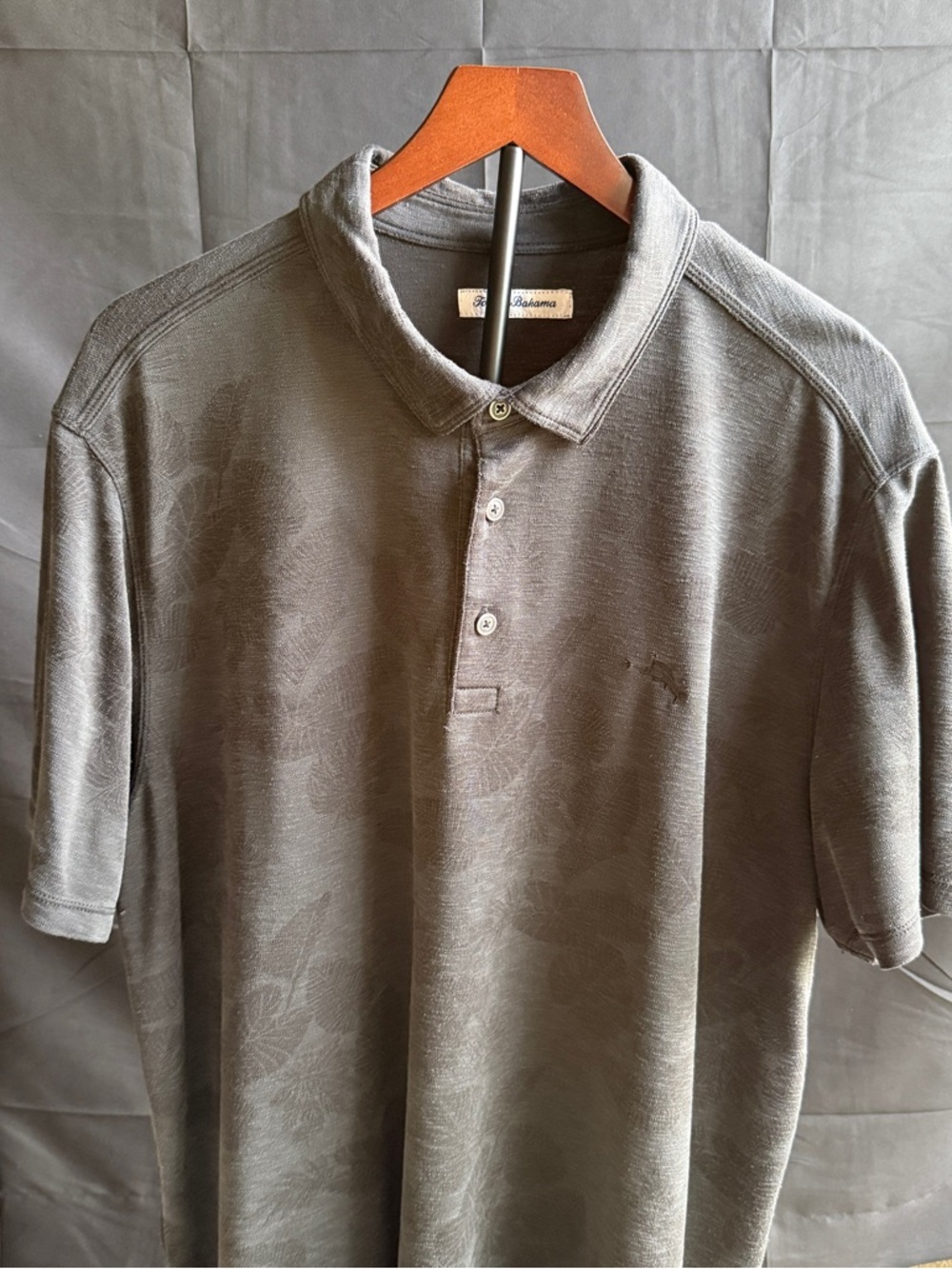 Tommy Bahama XXL Gray Short-Sleeve Polo